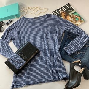 Vince Brand Striped Linen Long Sleeved Shirt - L